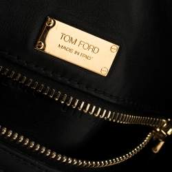 Pre Owned Tom Ford Black Python Medium Sedgwick Zip Tote