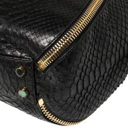 Pre Owned Tom Ford Black Python Medium Sedgwick Zip Tote