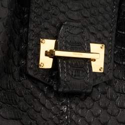 Pre Owned Tom Ford Black Python Medium Sedgwick Zip Tote