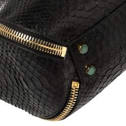 Pre Owned Tom Ford Black Python Medium Sedgwick Zip Tote