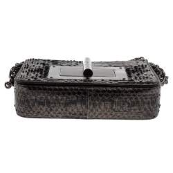 Tom Ford Metallic Silver Python Medium Natalia Chain Shoulder Bag