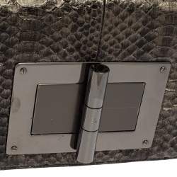 Tom Ford Metallic Silver Python Medium Natalia Chain Shoulder Bag