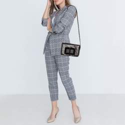 Tom Ford Metallic Silver Python Medium Natalia Chain Shoulder Bag