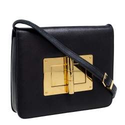 Pre Owned Tom Ford Black Leather Natalia Shoulder Bag