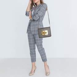 Pre Owned Tom Ford Grey Leather Medium Natalia Shoulder Bag
