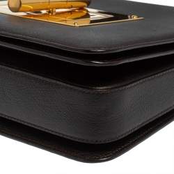 Pre Owned Tom Ford Chocolate Brown Leather Large Natalia Shoulder Bag