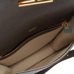 Pre Owned Tom Ford Dark Olive Green Leather Tara Crossbody Bag