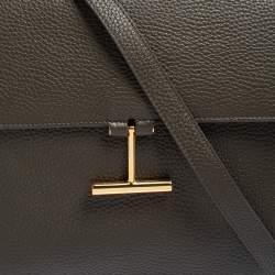Pre Owned Tom Ford Dark Olive Green Leather Tara Crossbody Bag