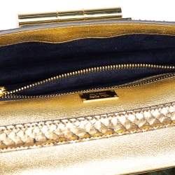 Tom Ford Metallic Gold Python Natalia Convertible Clutch