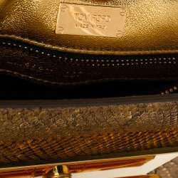 Tom Ford Metallic Gold Python Natalia Convertible Clutch