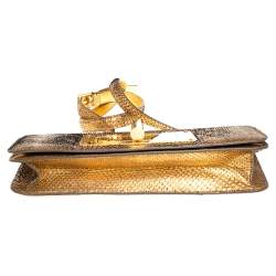 Tom Ford Metallic Gold Python Natalia Convertible Clutch