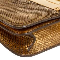 Tom Ford Metallic Gold Python Natalia Convertible Clutch