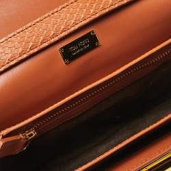 Tom Ford Orange Python Small Natalia Crossbody Bag