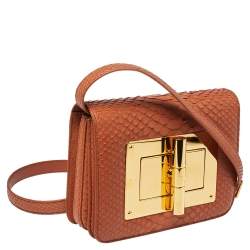 Tom Ford Orange Python Small Natalia Crossbody Bag
