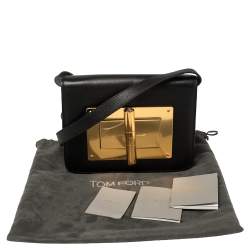 مملوكة مسبقًا Tom Ford Black Leather Small Natalia Crossbody Bag