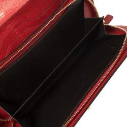 Pre Owned Tom Ford Red Leather Turnlock Natalia Continental Wallet