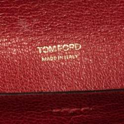 Pre Owned Tom Ford Red Leather Turnlock Natalia Continental Wallet
