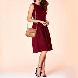 Pre Owned Tom Ford Tan Leather Mini Tara Crossbody Bag
