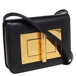 Tom Ford Black Leather Natalia Crossbody Bag