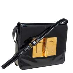 Tom Ford Black Patent Leather Natalia Crossbody Bag