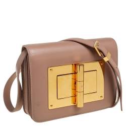 Pre Owned Tom Ford Beige Leather Small Natalia Crossbody Bag
