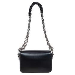 Pre Owned Tom Ford Black Leather Mini Natalia Chain Shoulder Bag