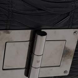 Pre Owned Tom Ford Black Pleated Leather Medium Natalia Chain Shoulder Bag