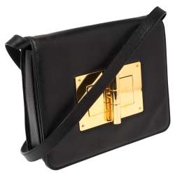 Tom Ford Black Leather Medium Natalia Shoulder Bag