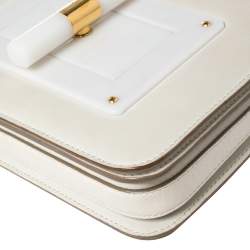 Pre Owned Tom Ford White Leather Small Natalia Crossbody Bag
