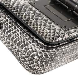 Pre Owned Tom Ford Black/Silver Python Medium Natalia Shoulder Bag