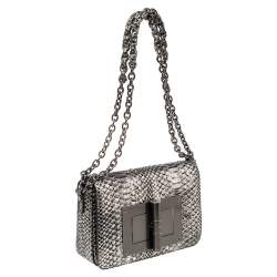 Pre Owned Tom Ford Black/Silver Python Medium Natalia Shoulder Bag