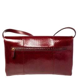 Tom Ford Dark Red Python Natalia Convertible Clutch