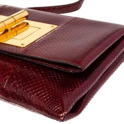 Tom Ford Dark Red Python Natalia Convertible Clutch