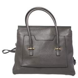 Tom Ford Grey Leather TF Icon Satchel 