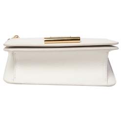 مملوكة مسبقًا حقيبة كتف توم فورد تارا جلد أبيض ذات سلسلة