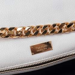 مملوكة مسبقًا حقيبة كتف توم فورد تارا جلد أبيض ذات سلسلة