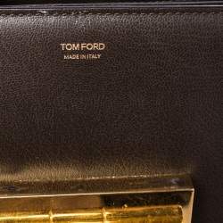 Pre Owned Tom Ford Dark Beige Leather Large Natalia Shoulder Bag