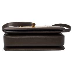 Pre Owned Tom Ford Dark Beige Leather Large Natalia Shoulder Bag