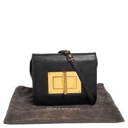 Pre Owned Tom Ford Black Leather Large Natalia Shoulder Bag
