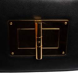 Pre Owned Tom Ford Black Leather Large Natalia Shoulder Bag