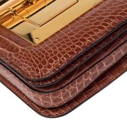 Tom Ford Brown Alligator Natalia Clutch