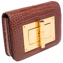 Tom Ford Brown Alligator Natalia Clutch