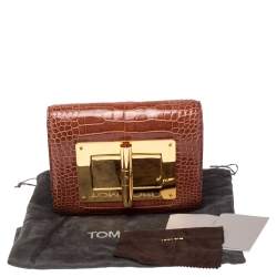 Tom Ford Brown Alligator Natalia Clutch