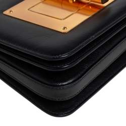 مملوكة مسبقًا Tom Ford Black Leather Small Natalia Shoulder Bag