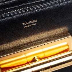 مملوكة مسبقًا Tom Ford Black Leather Small Natalia Shoulder Bag