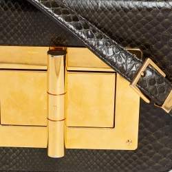 Pre Owned حقيبة كروس توم فورد "ناتاليا" صغيرة جلد ثعبان أخضر عسكري