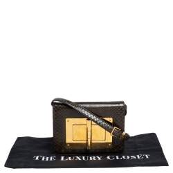 Pre Owned حقيبة كروس توم فورد "ناتاليا" صغيرة جلد ثعبان أخضر عسكري