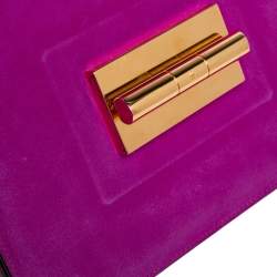 Pre Owned Tom Ford Purple Suede and Leather Large Natalia Shoulder Bag