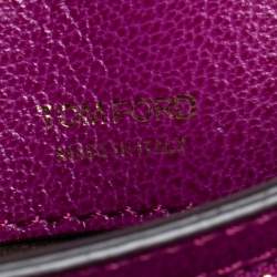 Pre Owned Tom Ford Purple Suede and Leather Large Natalia Shoulder Bag