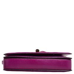 Pre Owned Tom Ford Purple Suede and Leather Large Natalia Shoulder Bag